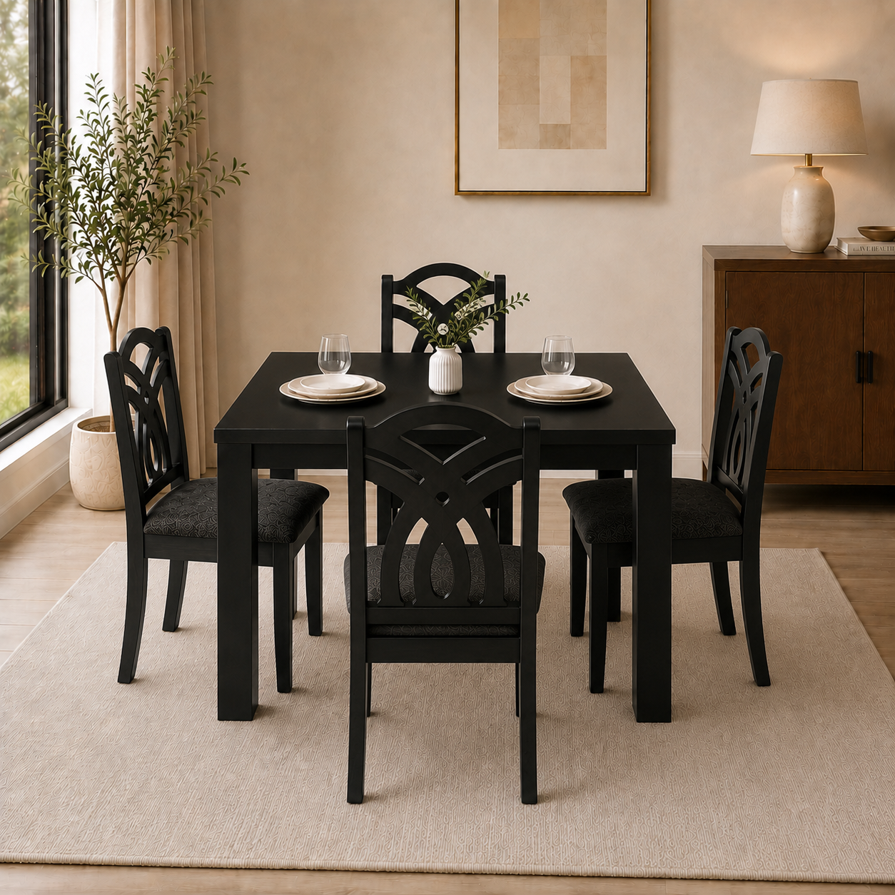 Comedor Elegante de 4 Sillas Standard