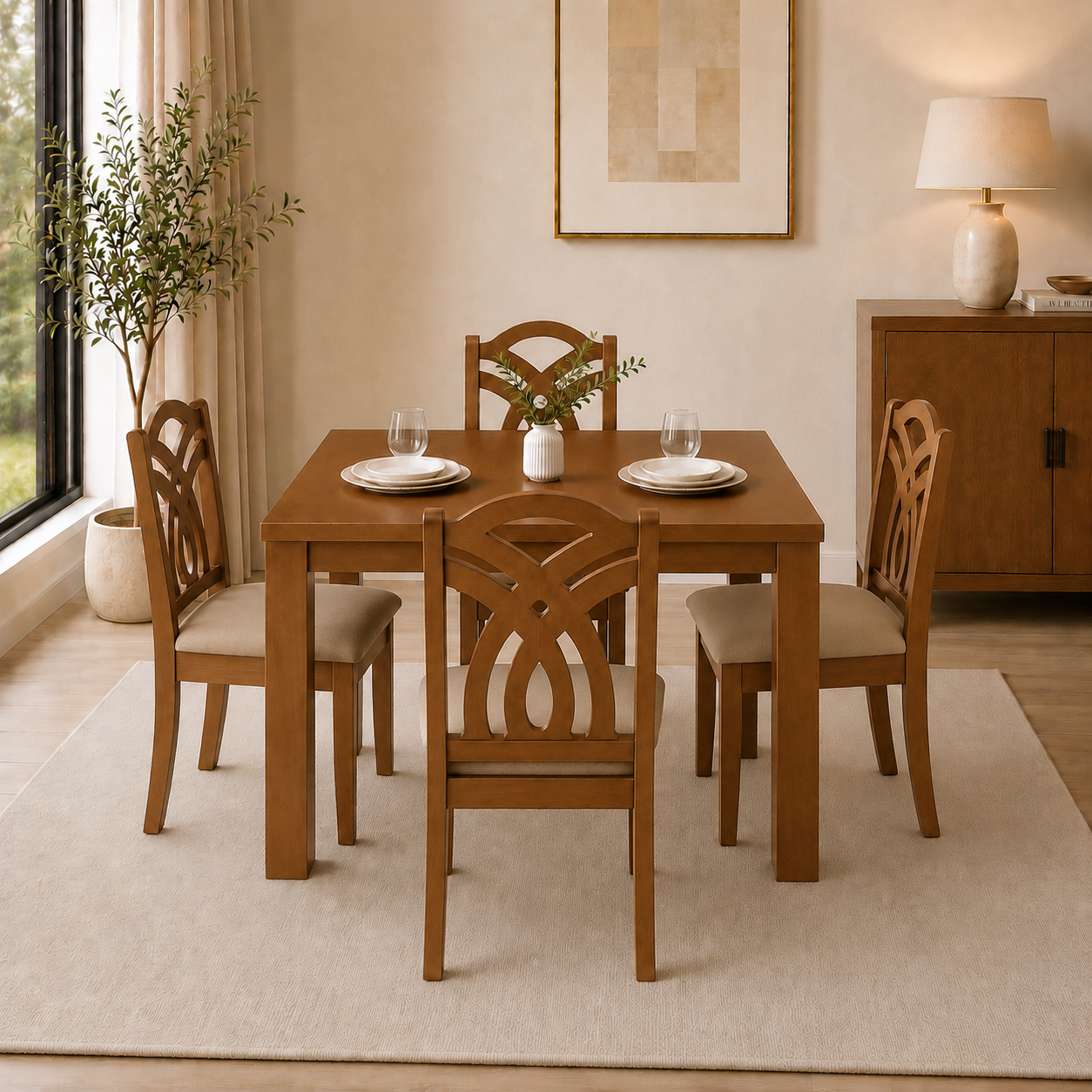 Comedor Elegante de 4 Sillas Standard