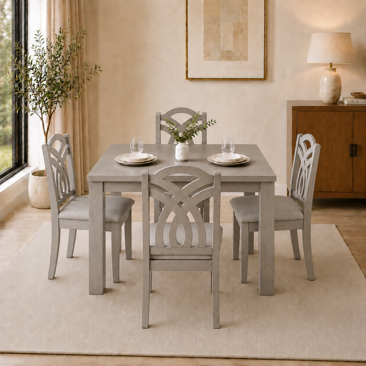 Comedor Elegante de 4 Sillas Standard