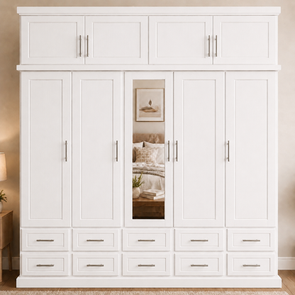 Closet Emy de 5 Puertas con Maletero