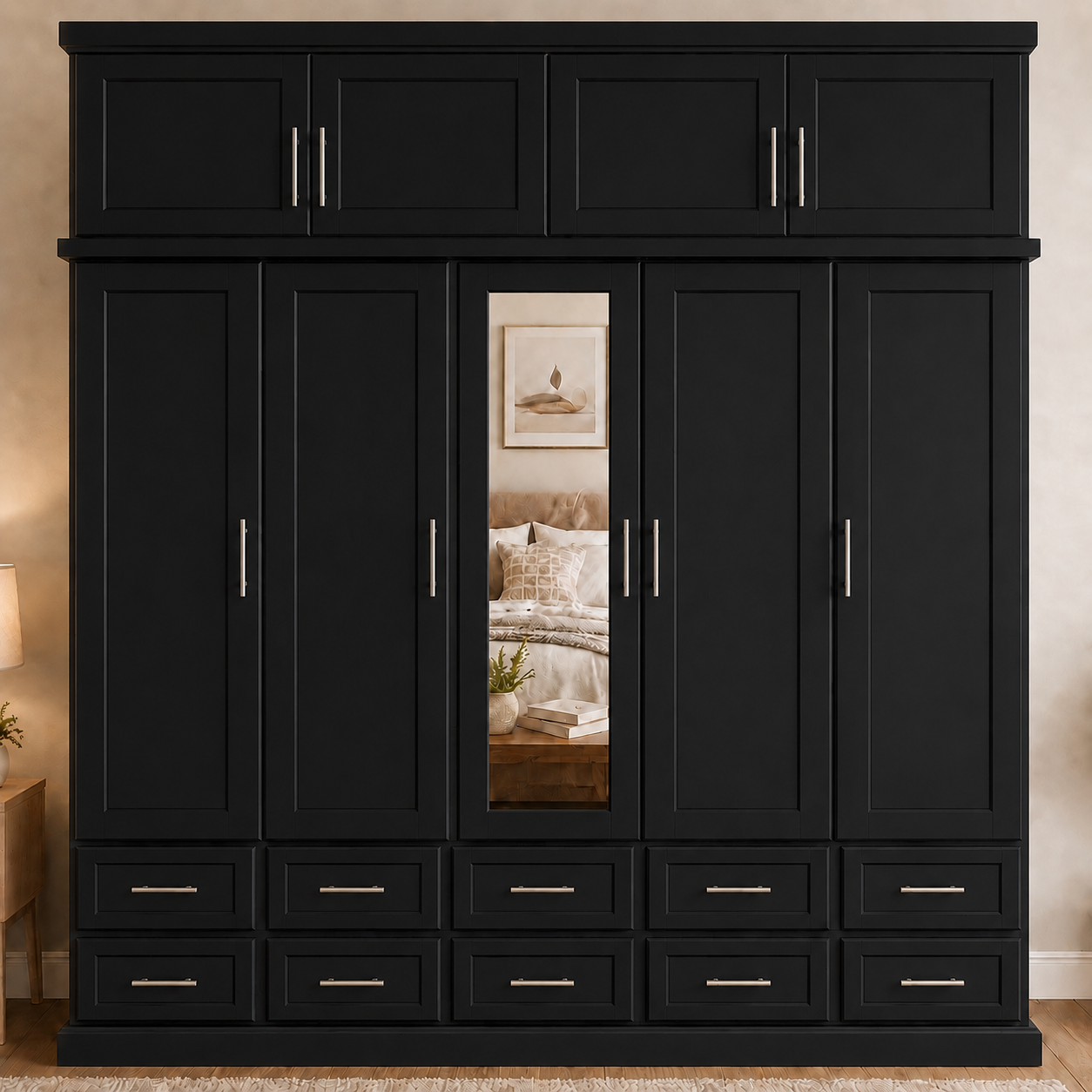 Closet Emy de 5 Puertas con Maletero